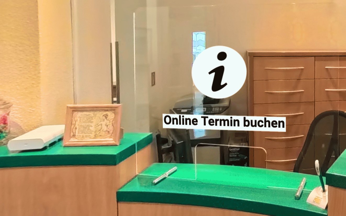 Info-Hotspot in der fertigen Tour, gesetzt an der Scheibe am Empfang